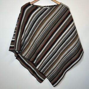 Big Buddha Knit Multicolor Poncho, OS